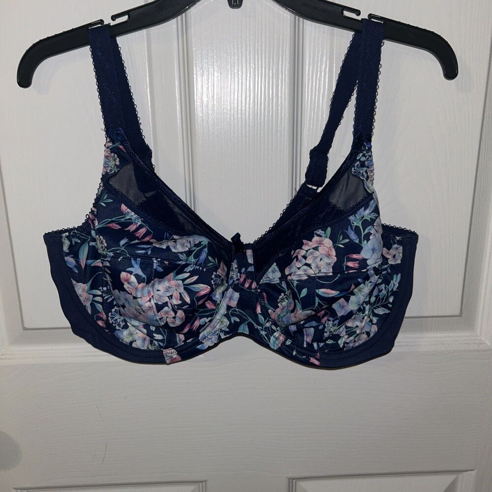 Goddess Women's Kayla Underwire Banded Bra Blue Floral - 38G